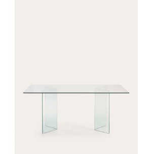 Mesa Burano de cristal 200 x 90 cm - Kave Home. T0100048CC07, Vackart. Mesa de comedor de estilo Moderno