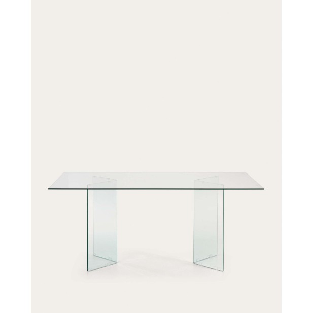 Mesa Burano de cristal 200 x 90 cm - Kave Home. Vackart T0100048CC07