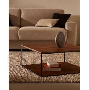 Mesa centro Yoana, chapa nogal, metal 80x80 cm Kave Home. T0600009MM41 2