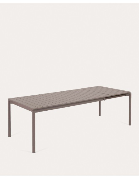 Mesa extensible de exterior Zaltana de aluminio con acabado marrón mate 180 (240) x 100 cm - Kave Home