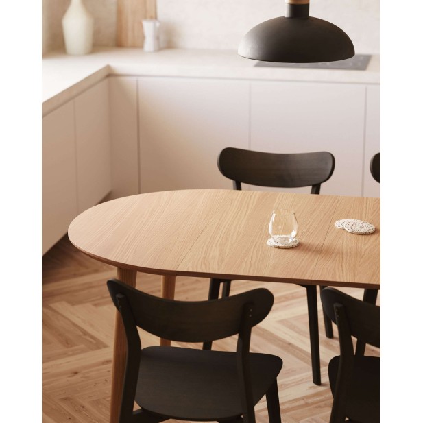 Mesa extensible redonda Oqui MDF en...