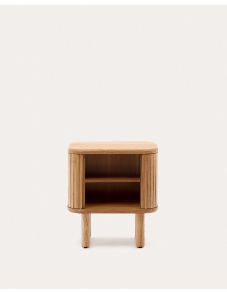 Mesita de noche Mailen en chapa de fresno con acabado natural 50 x 55 cm - Kave Home