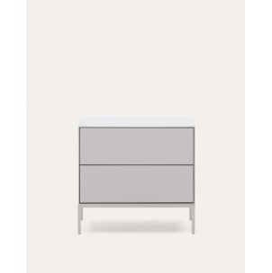 Mesita noche Vedrana 2 cajones, DM blanco 60x55 cm - Kave N1200013LL05