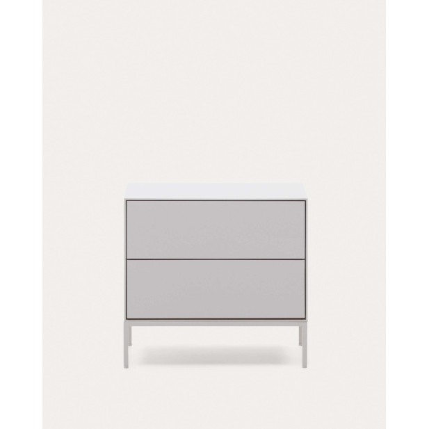 Mesita noche Vedrana 2 cajones, DM blanco 60x55 cm - Kave N1200013LL05