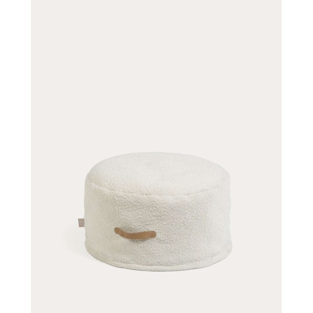 Puf Adara de borreguito blanco Ø 50 cm - Kave Home. Vackart AA8646J33