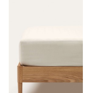 Sábana bajera Ciurana 100% algodón natural para cama 135 cm - Kave Home. N1300023JJ33, Vackart. Sábana bajera de estilo Colonial