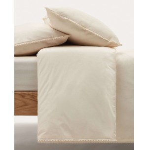 Set Ciurana fundas nórdica y de almohada 100% algodón puntilla natural para cama 90 cm - Kave Home. N1300018JJ33, Vackart. Set funda nórdica y funda almohada de estilo Colonial