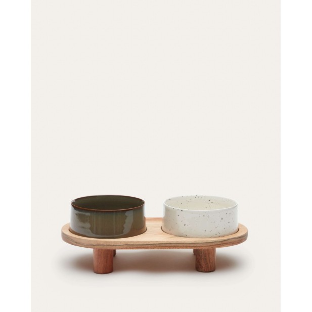 Set 2 boles comedero/bebedero Dumbi Ø14 cm - Kave Home. P0400005KKAB