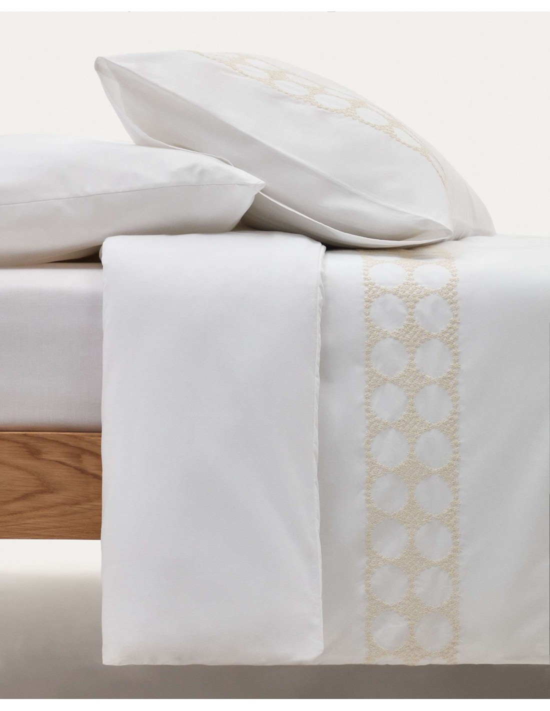 Set Teia fundas nórdica y de almohada algodón percal blanco bordado floral cama  90 cm - Kave Home. N0400001JJ05