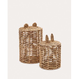 Set Venezia de 2 cestas infantiles de fibras naturales 40 cm / 50 cm - Kave Home. D1200170FN46, Vackart. Cesta de estilo Rústico