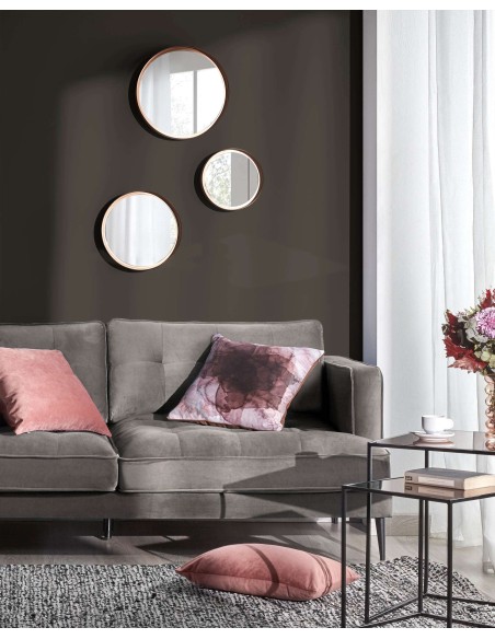 Set Wilton de 3 espejos de acero  Ø 35 cm / Ø 30 cm / Ø 23 cm - Kave Home