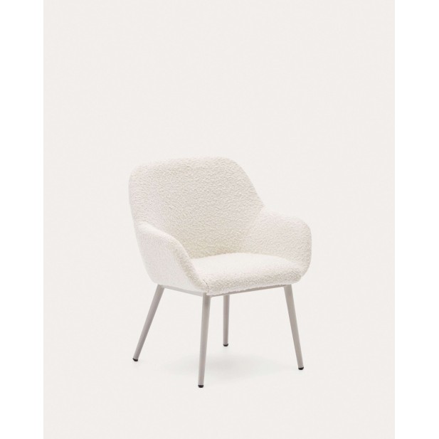 Silla infantil Konna, borreguito blanco, acero - Kave Home K0200005J05