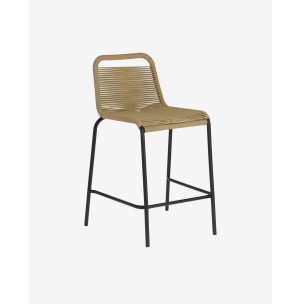 Taburete apilable Lambton, cuerda marrón, alto 62 cm - Kave. CC5116J11