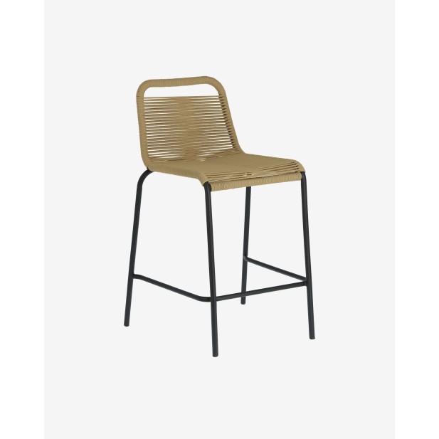 Taburete apilable Lambton, cuerda marrón, alto 62 cm - Kave. CC5116J11