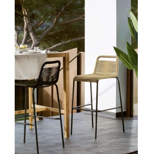 Taburete apilable Lambton, cuerda marrón, alto 62 cm - Kave. CC5116J11 2