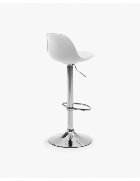 Taburete Orlando-T blanco de acero altura 60-82 cm - Kave Home