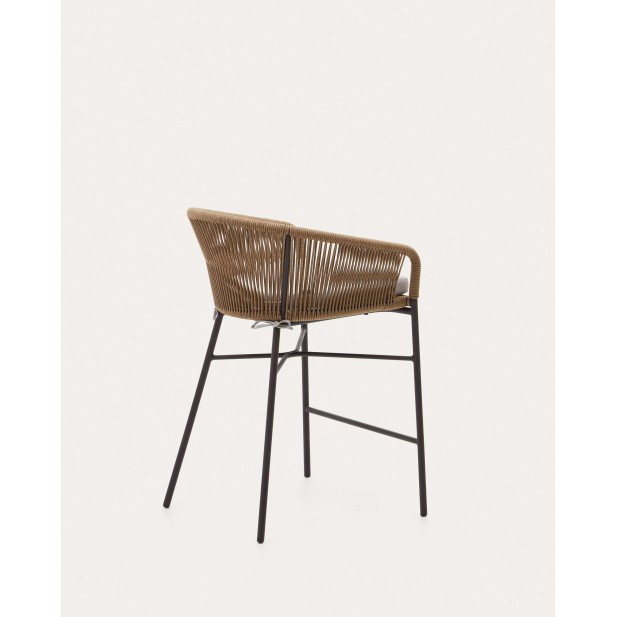 Taburete Yanet de cuerda beige y...