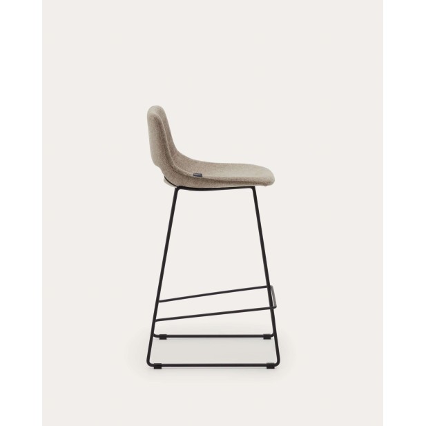 Taburete Zahara marrón y acero con... Taburete Zahara marrón y acero con...