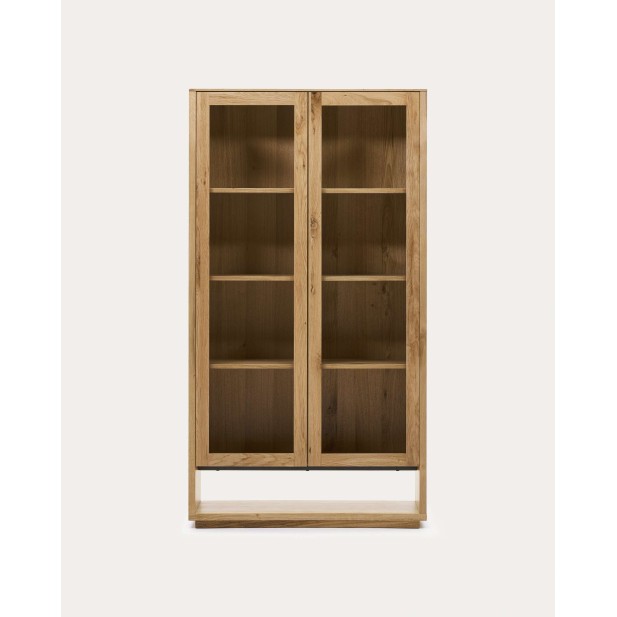 Vitrina Alguema de chapa en roble con acabado natural 100 x 185 cm - Kave Home