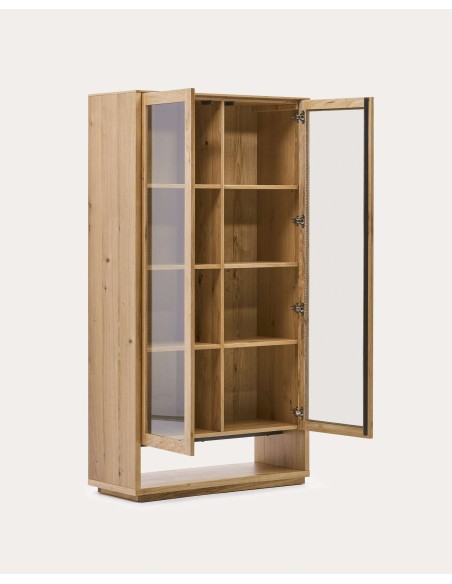 Vitrina Alguema de chapa en roble con acabado natural 100 x 185 cm - Kave Home