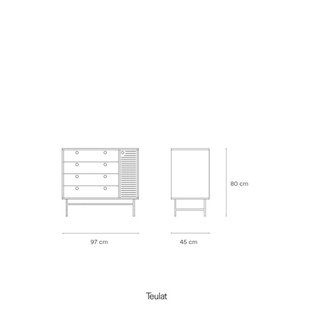 Cómoda PUNTO, DM / Metal Blanco - Teulat. Vackart