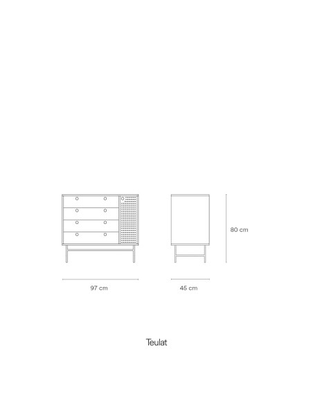 Cómoda PUNTO, DM / Metal Blanco - Teulat. Vackart