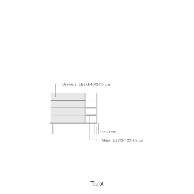 Cómoda PUNTO, DM / Metal Blanco - Teulat. Vackart