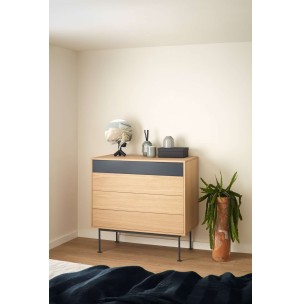 Cómoda YOKO 90x86 cm, DM Gris Antracita / Roble - Teulat 2