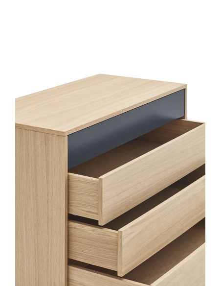 Cómoda YOKO 90x86 cm, DM Gris Antracita / Roble - Teulat