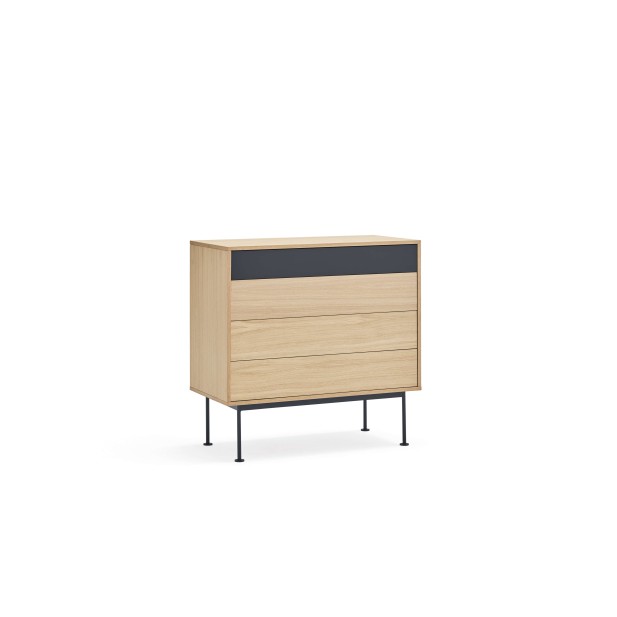 Cómoda YOKO 90x86 cm, DM Gris Antracita / Roble - Teulat