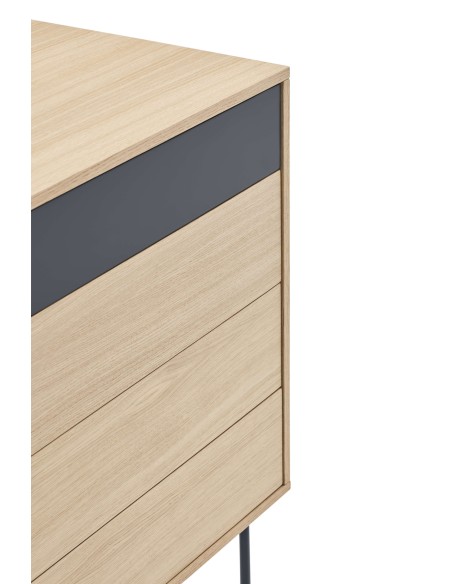 Cómoda YOKO 90x86 cm, DM Gris Antracita / Roble - Teulat