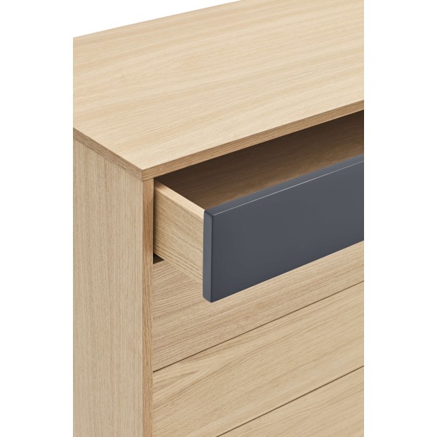 Cómoda YOKO 90x86 cm, DM Gris Antracita / Roble - Teulat