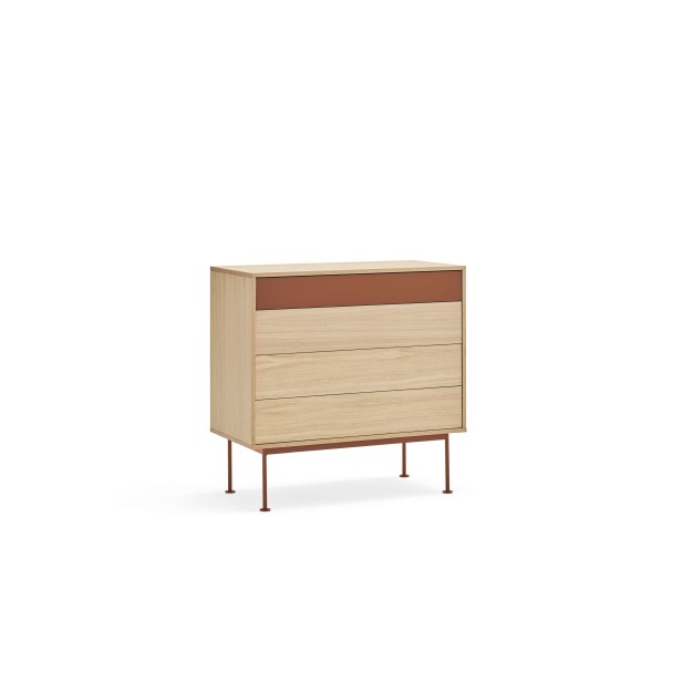Cómoda YOKO 90x86 cm, DM Teja / Roble - Teulat. Vackart
