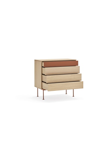 Cómoda YOKO 90x86 cm, DM Teja / Roble - Teulat. Vackart