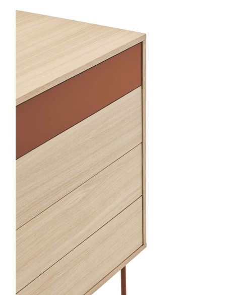 Cómoda YOKO 90x86 cm, DM Teja / Roble - Teulat. Vackart