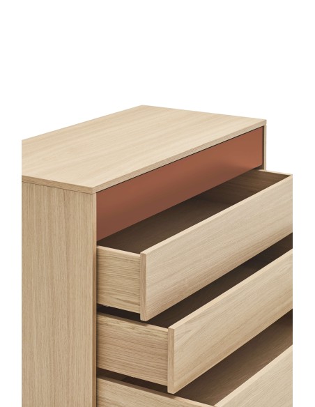 Cómoda YOKO 90x86 cm, DM Teja / Roble - Teulat. Vackart
