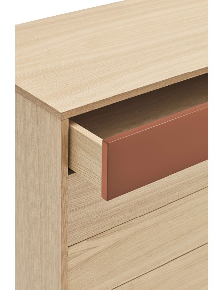 Cómoda YOKO 90x86 cm, DM Teja / Roble - Teulat. Vackart