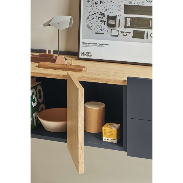 Consola Flotante OTTO 110x35 cm DM Gris Antracita / Roble - Teulat. Vackart