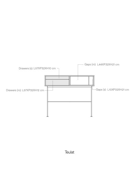 Consola YOKO 120x35 cm, Roble / DM Crema - Teulat. Vackart 