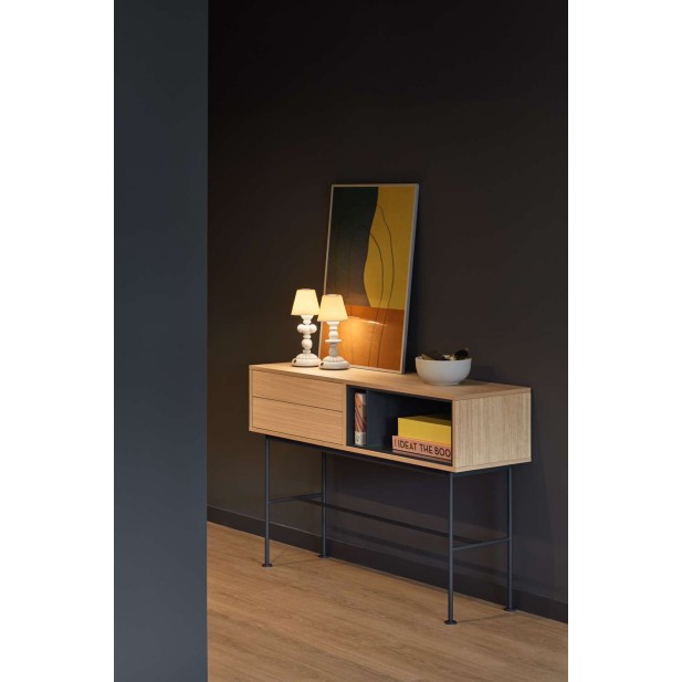 Consola YOKO 120x35 cm, Roble / DM Gris Antracita - Teulat. Vackart