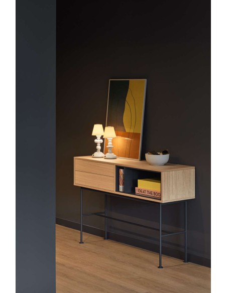 Consola YOKO 120x35 cm, Roble / DM Gris Antracita - Teulat. Vackart