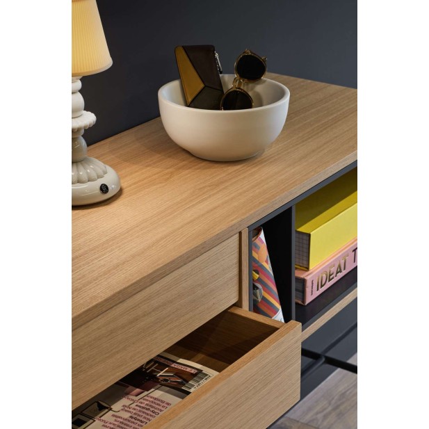 Consola YOKO 120x35 cm, Roble / DM Gris Antracita - Teulat. Vackart