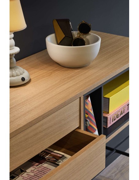 Consola YOKO 120x35 cm, Roble / DM Gris Antracita - Teulat. Vackart