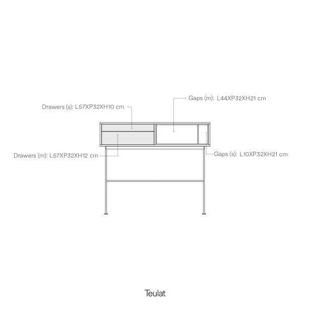 Consola YOKO 120x35 cm, Roble / DM Teja - Teulat. Vackart