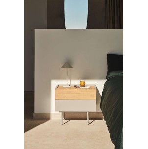 Mesita de Noche OTTO 52x35 cm, DM Arena / Roble - Teulat. Vackart 2