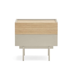 Mesita de Noche OTTO 52x35 cm, DM Arena / Roble - Teulat. Vackart