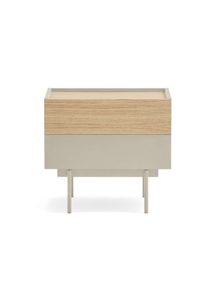 Mesita de Noche OTTO 52x35 cm, DM Arena / Roble - Teulat. Vackart