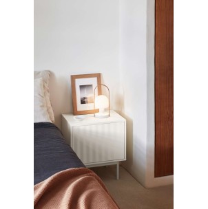 Mesita de Noche SIERRA 48x35 cm, DM Blanco / Metal - Teulat. Vackart 2