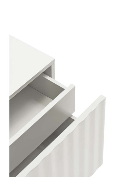 Mesita de Noche SIERRA 48x35 cm, DM Blanco / Metal - Teulat. Vackart