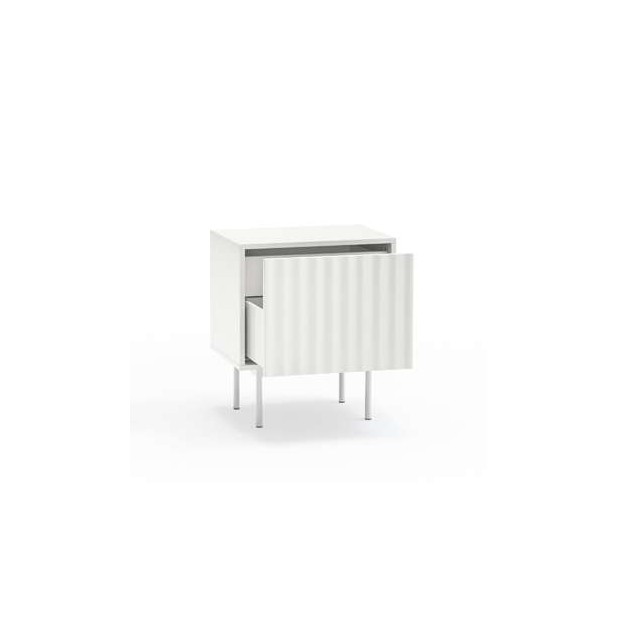 Mesita de Noche SIERRA 48x35 cm, DM Blanco / Metal - Teulat. Vackart Mesita de Noche SIERRA 48x35 cm, DM Blanco / Metal - Teulat. Vackart